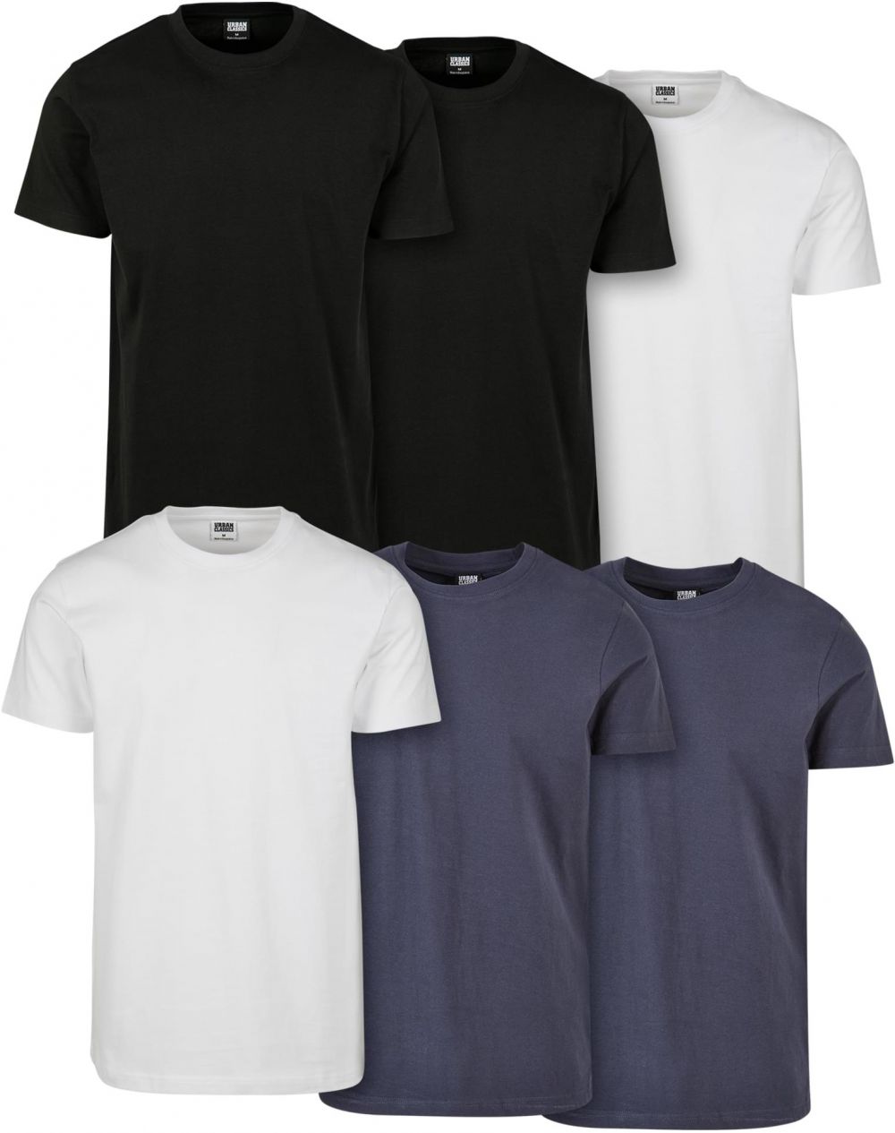 Basic T-shirt 6-pack blk/blk/wht/wht/nvy/nvy