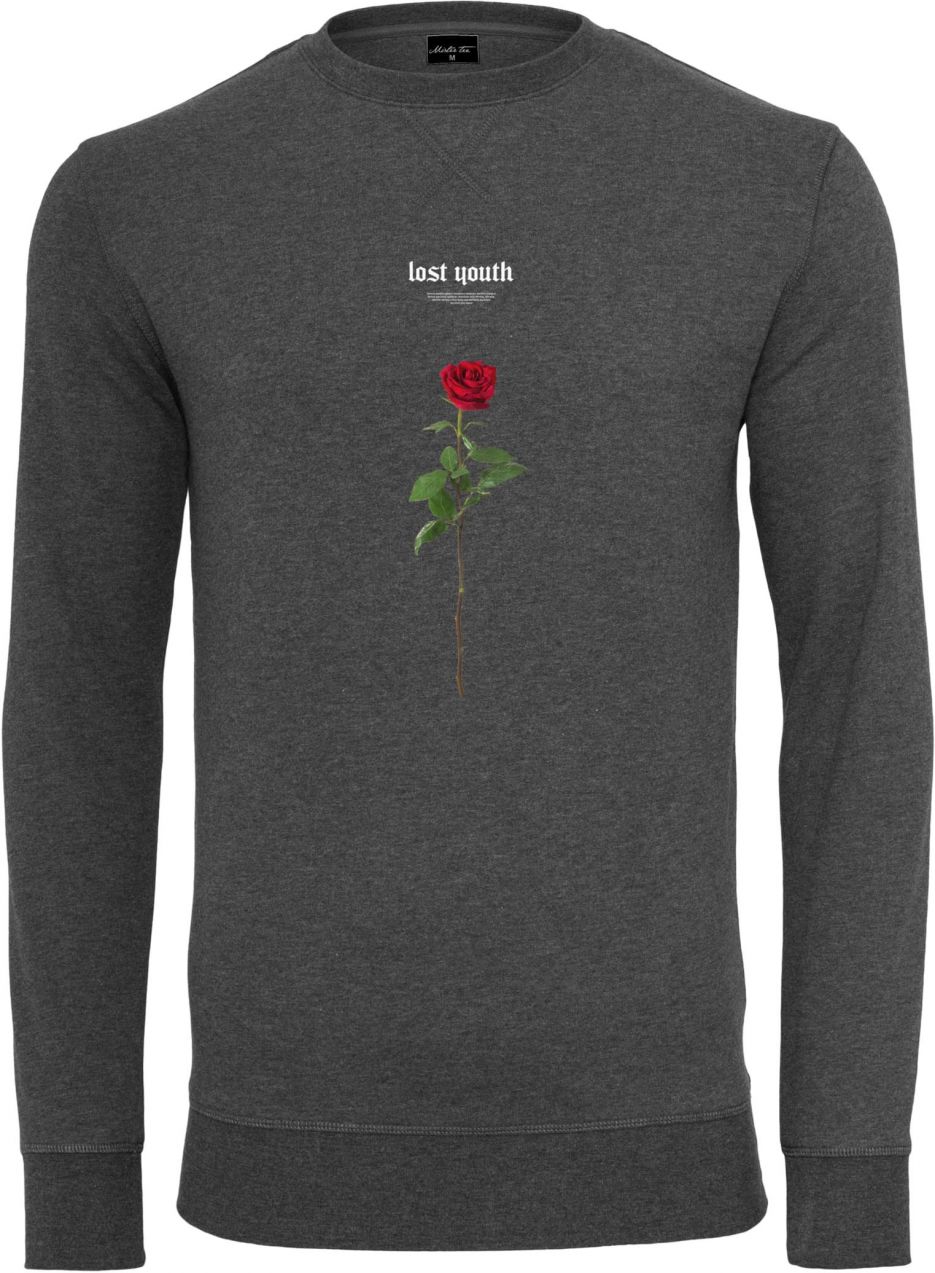 Charcoal Lost Youth Rose Crewneck