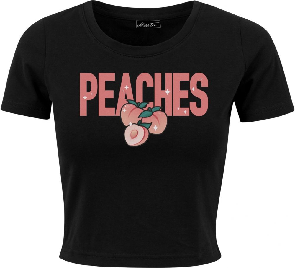 Peaches Cropped Tee Black