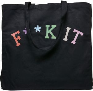 Canvas bag Fuck It Oversize black