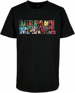 Kid's T-Shirt Marvel Logo Character Kids Black