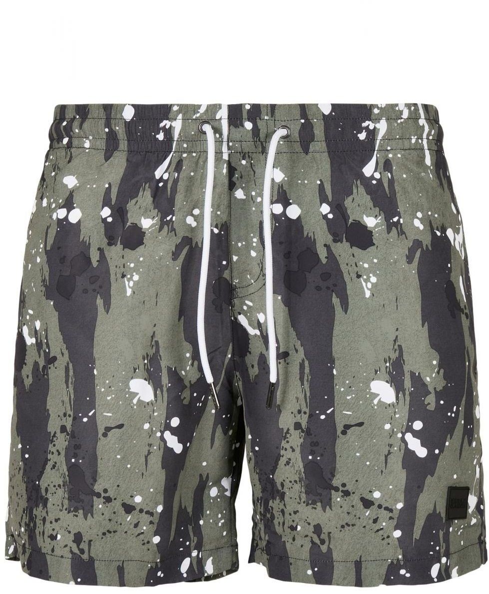 Patterned swimsuit shorts white polka dot camo aop
