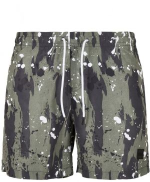 Patterned swimsuit shorts white polka dot camo aop