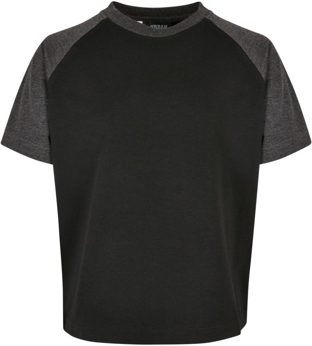 Boys Raglan Contrast Tee Black/Charcoal