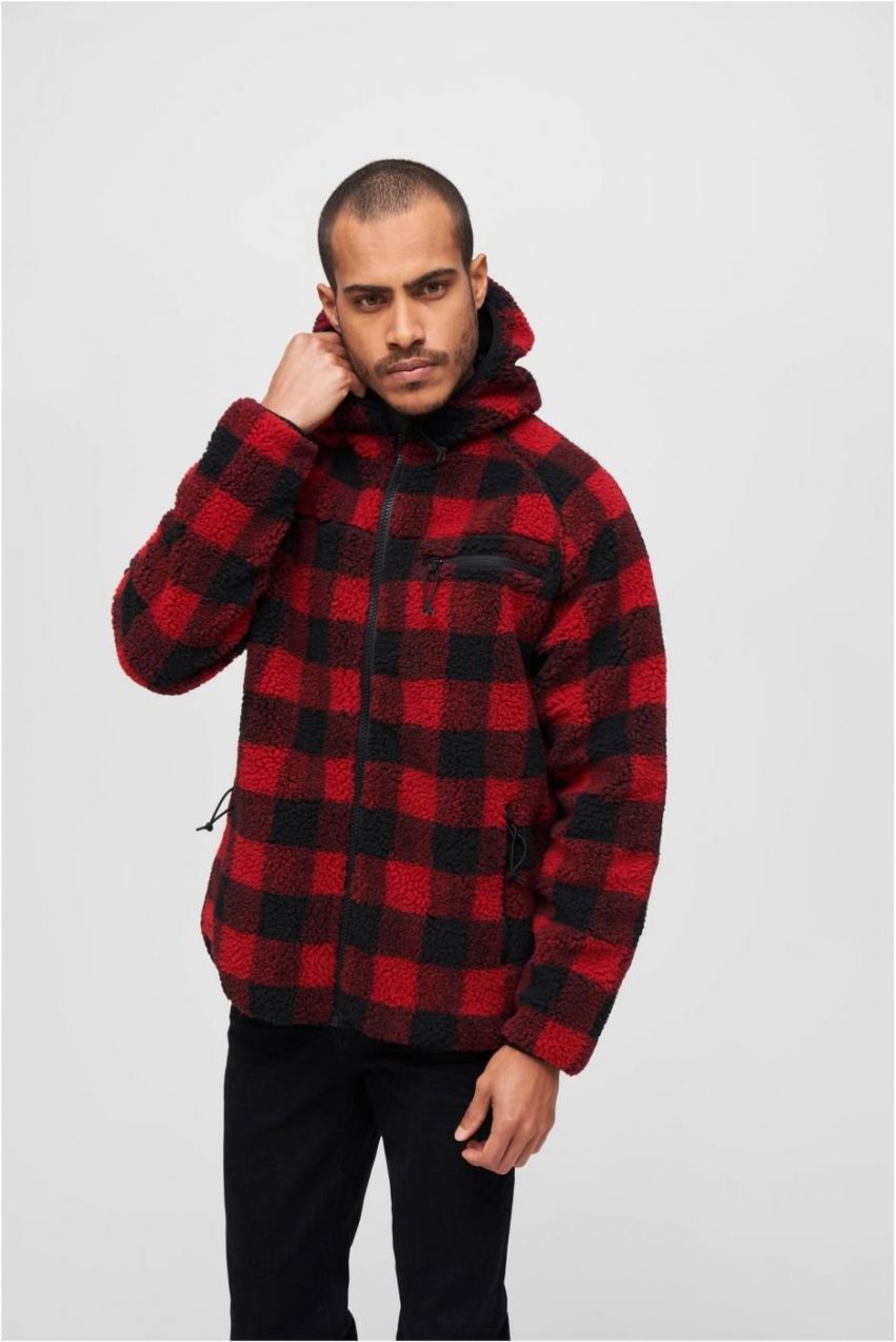 Teddyfleece Worker Jacket red/black