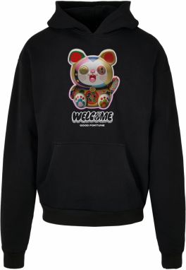 Men's Welcome Cat Ulrta Heavy Oversize Hoodie Black