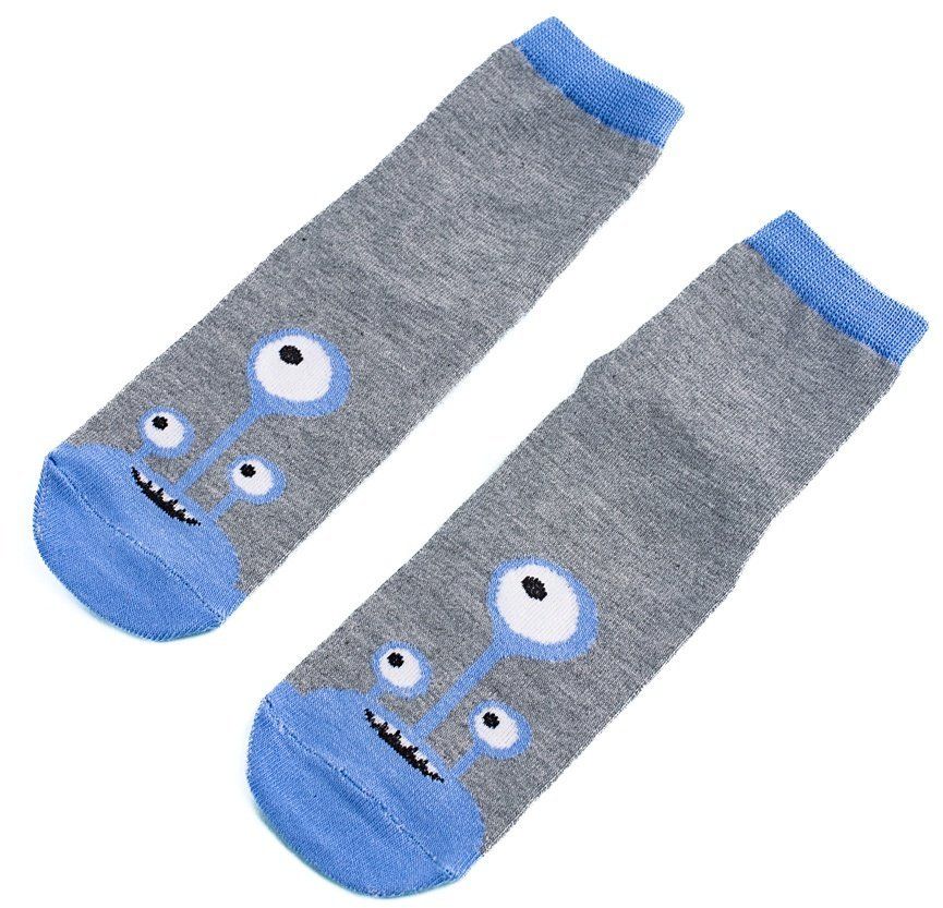 Non-slip children's socks Shelvt gray blue alien