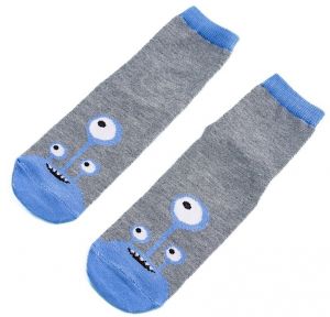 Non-slip children's socks Shelvt gray blue alien