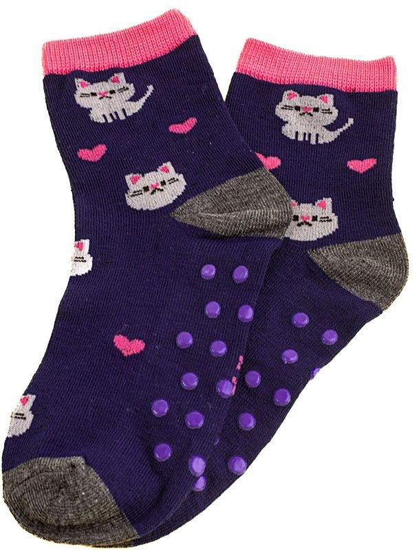 Non-slip Children's Socks Shelvt Navy Cats