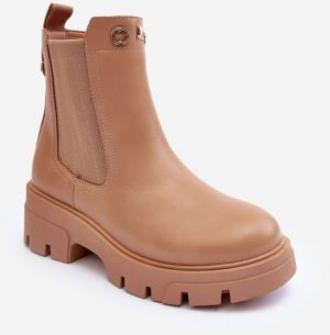 Women's leather shoes with decoration Beige Lobb