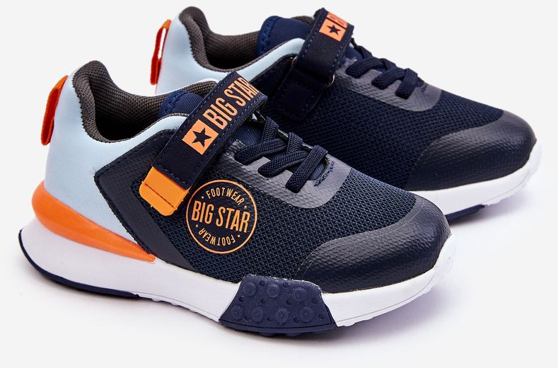 Low Kids Sports Shoes Memory Foam System Big Star LL374215 Navy Blue