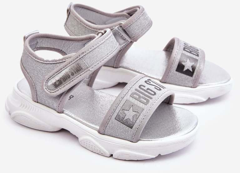 Kids sandals with Velcro Big Star LL374194 silver