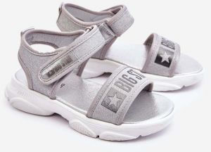 Kids sandals with Velcro Big Star LL374194 silver