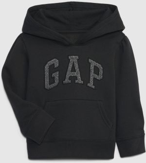 Čierna dievčenská mikina s kapucňou Gap