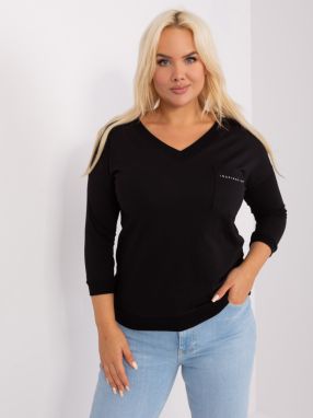 Black cotton blouse of larger size