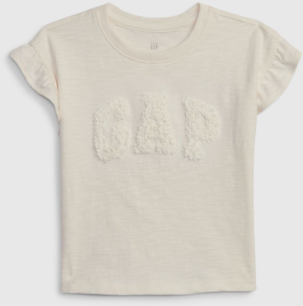 Béžové dievčenské tričko s volánikmi GAP
