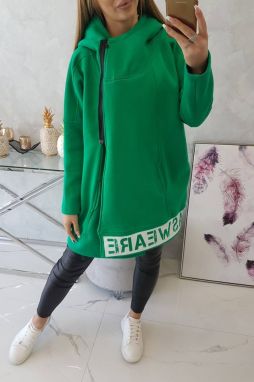 Insulated sweatshirt with green zipper