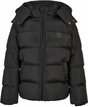 Boys' Puffer Hooded Jacket Black
