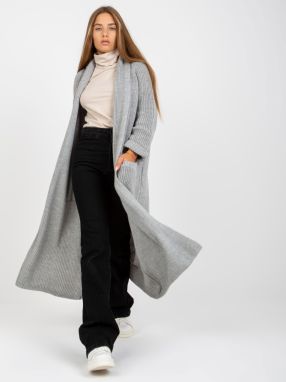Grey maxi cardigan with wool OCH BELLA