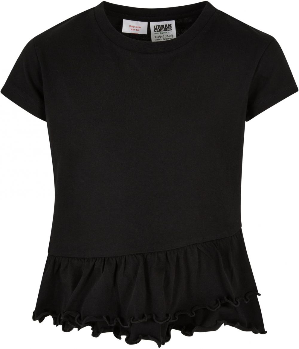 Girls' Organic T-Shirt Volant Black