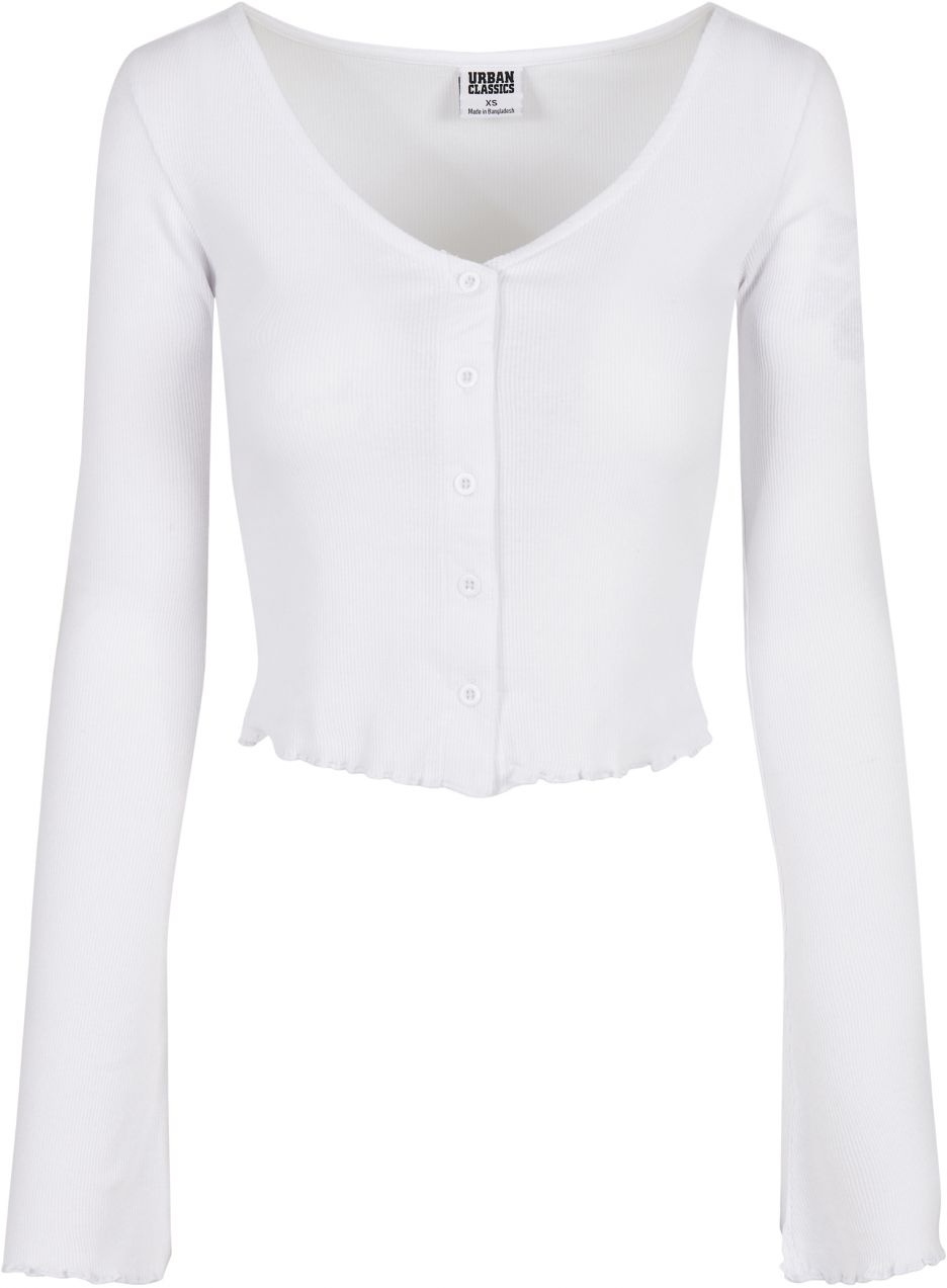 Women's sweater with cropped ribs in white