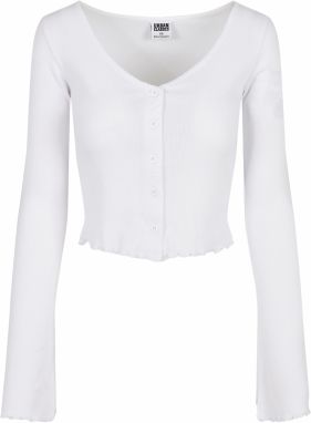 Women's sweater with cropped ribs in white