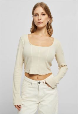 Women's soft grass with short ribs and long sleeves