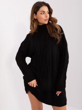 Women's black dress with cable knit RUE PARIS