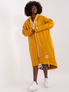 Dark yellow insulated oversize sweatshirt