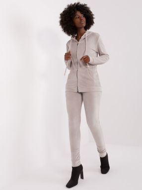 Grey velour set with zip-up sweatshirt