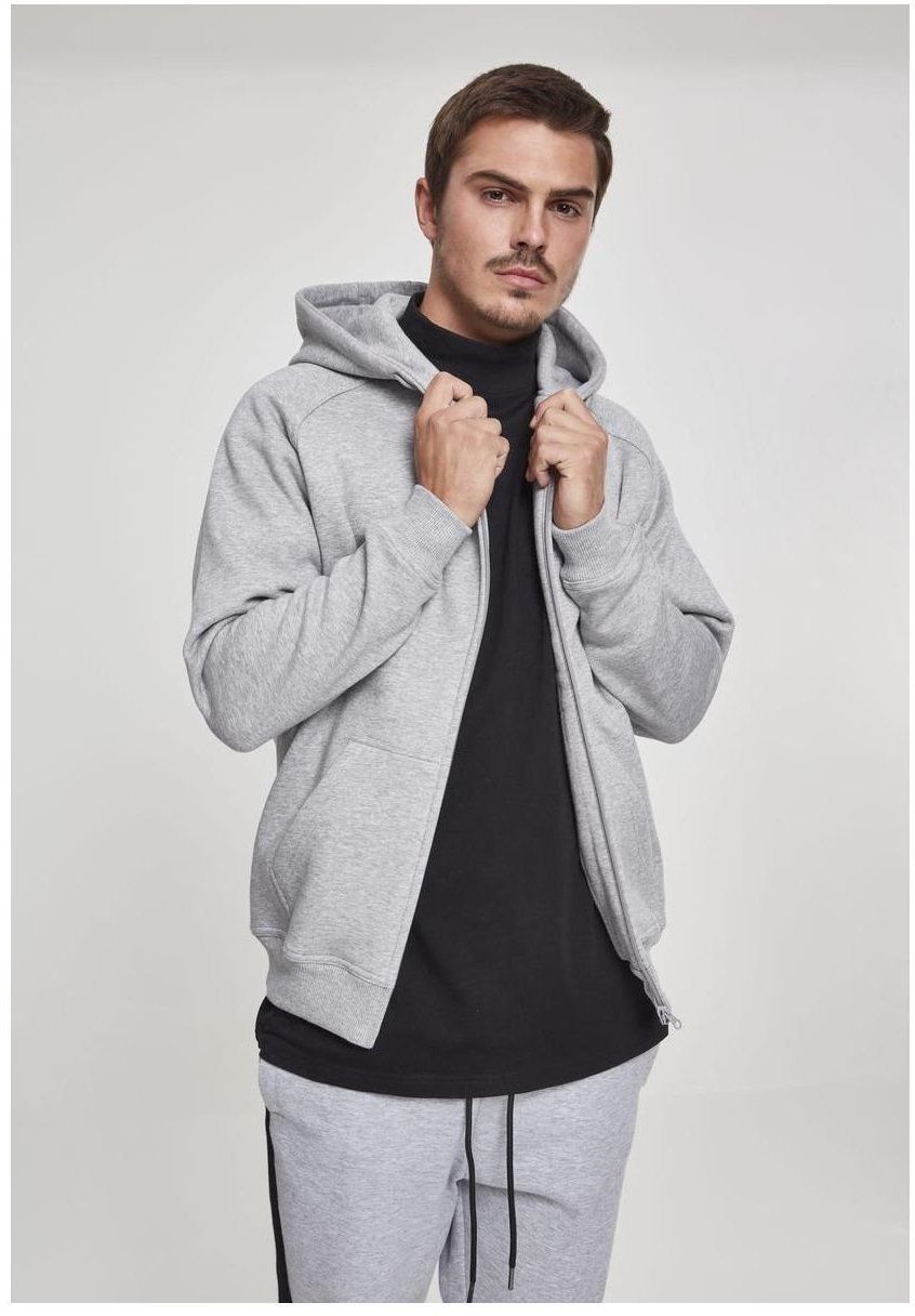 Gray hooded zipper