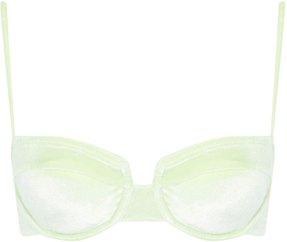 DEFACTO Zamilujte sa do pravidelne padnúceho zamatového bikini topu