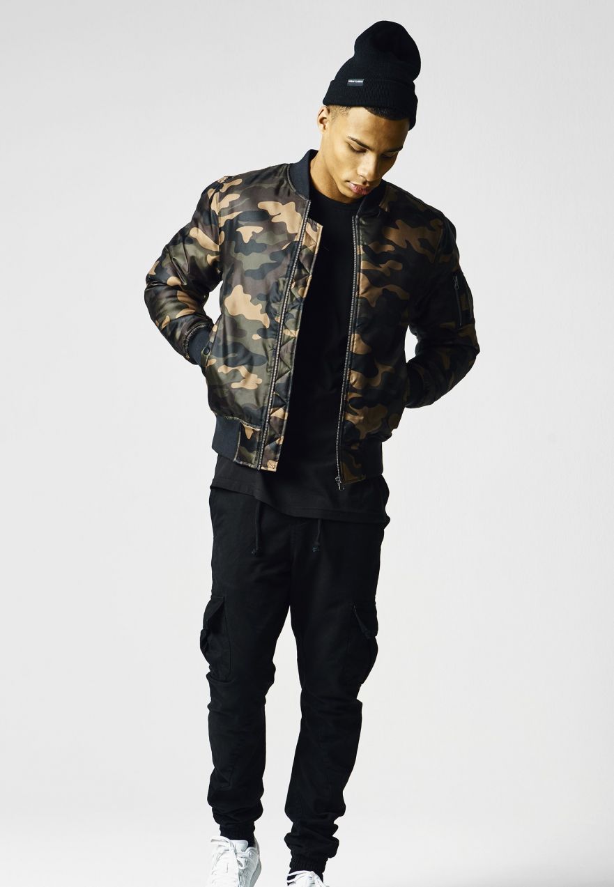 Camo Basic Bomber Jacket Wooden Camouflage
