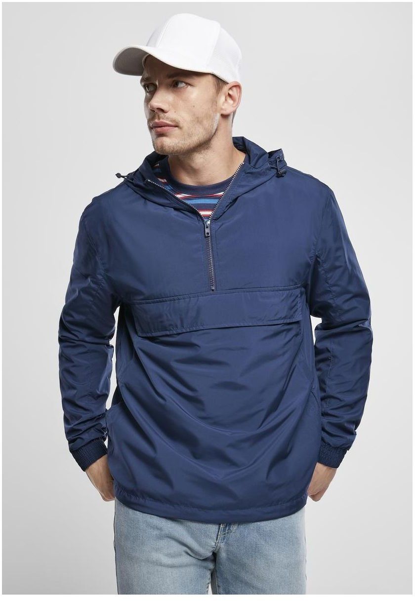 Základná modrá bunda na zips tmavomodrá