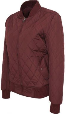 Women's Diamond Quilt Nylon Jacket Burgundy