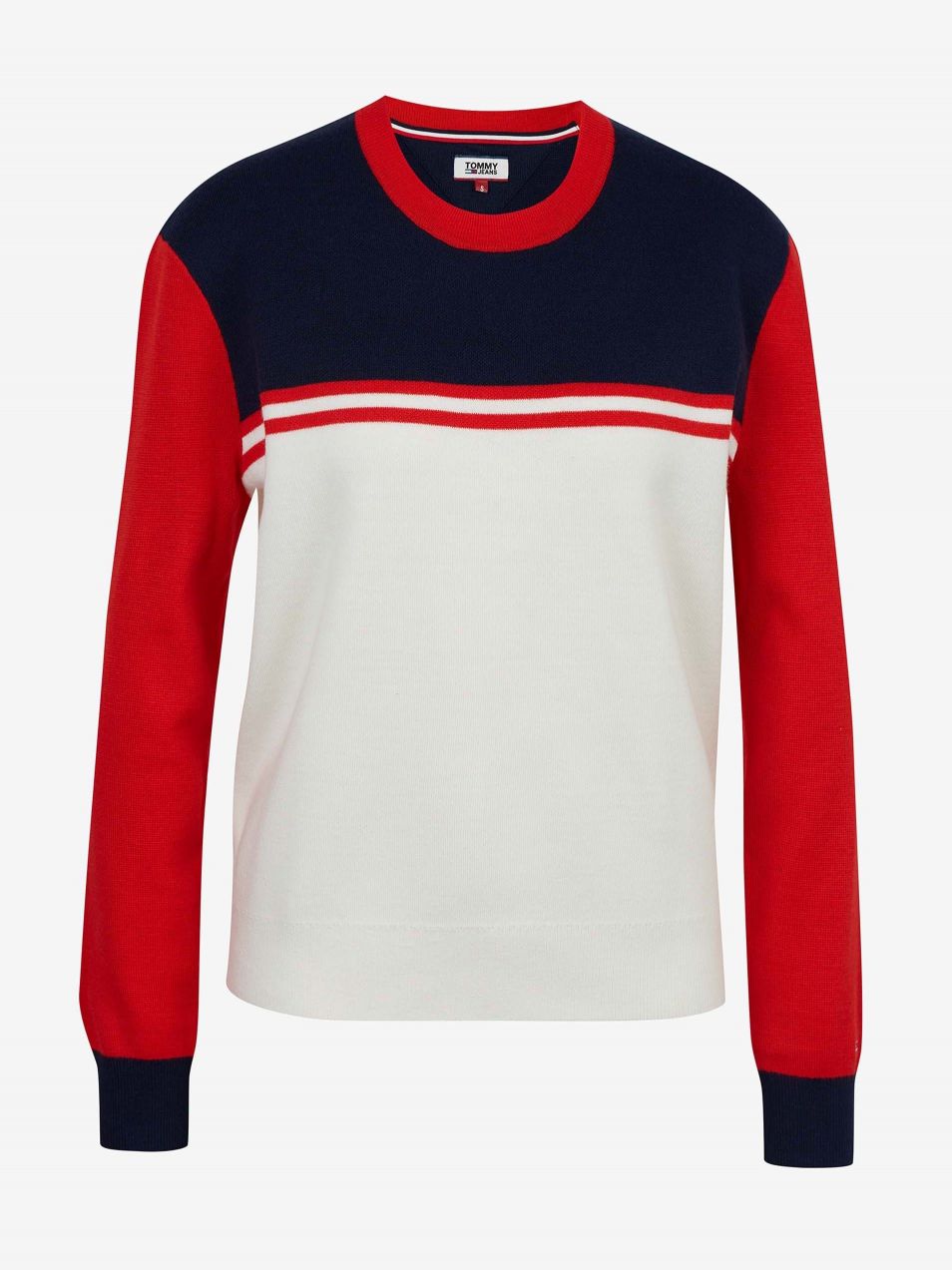 Červeno-biely dámsky sveter Tommy Hilfiger