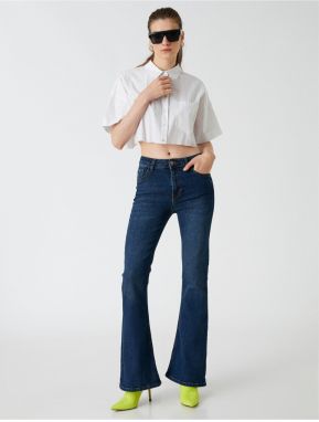 Koton džínsy so širokými nohami s vysokým pásom - Victoria Jeans