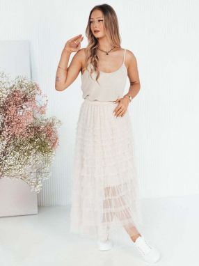HILTAS Beige Tulle Skirt Dstreet
