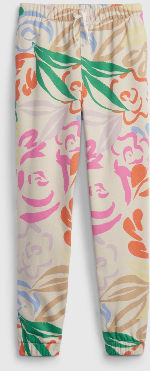 Farebné dievčenské tepláky GAP floral french terry