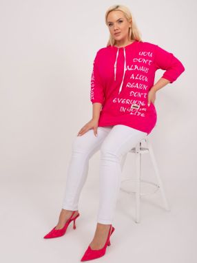 Fuchsia Casual Cotton Blouse Larger Size