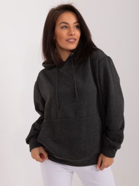 Graphite sweatshirt with kangaroo hood