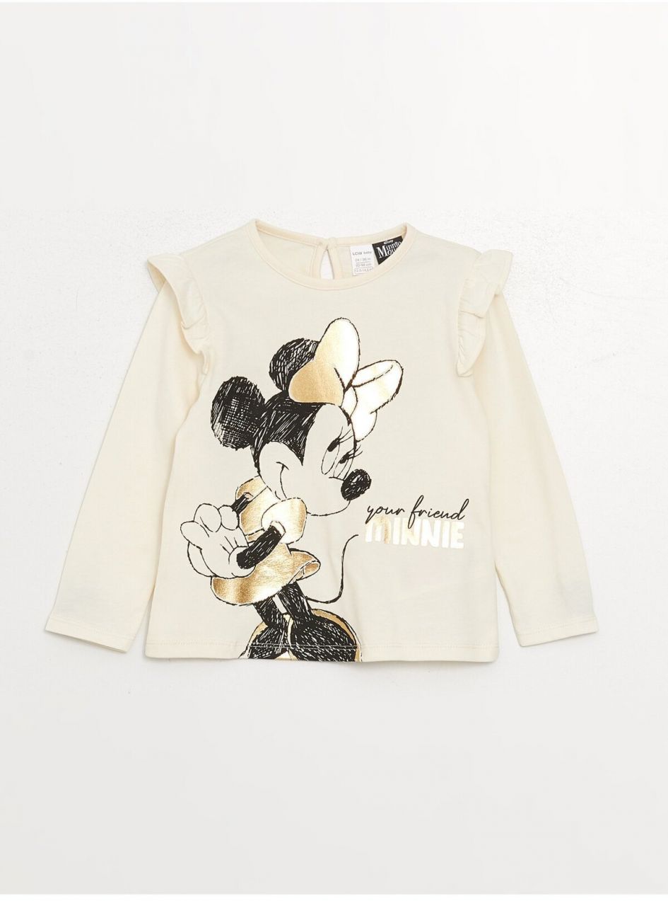 Detské dievčenské tričko s okrúhlym výstrihom a potlačou Minnie Mouse od LC Waikiki