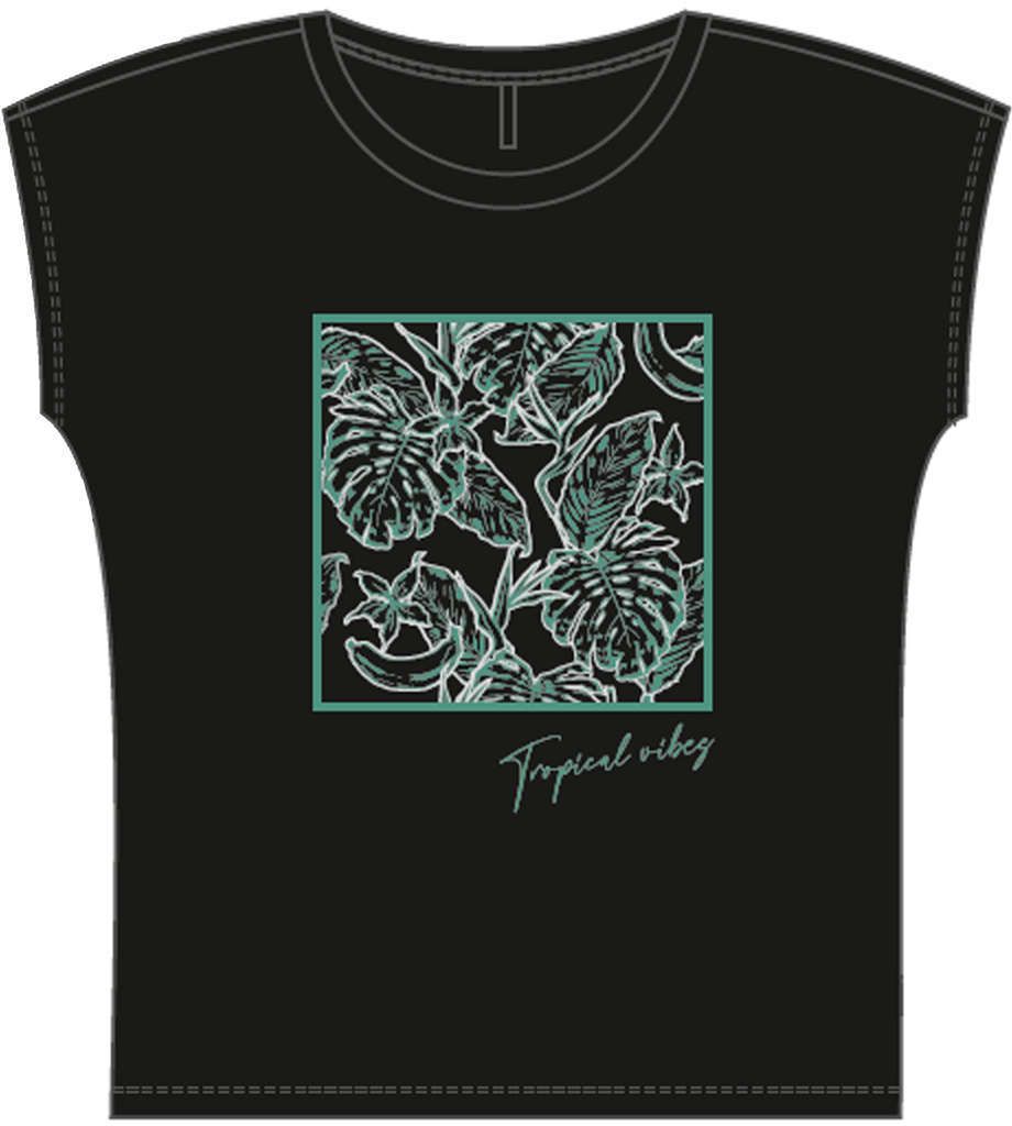 WOMEN'S T-SHIRT L-TS-4093 BLACK