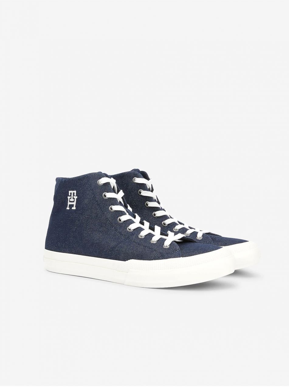 Tmavomodré pánske členkové topánky Tommy Hilfiger