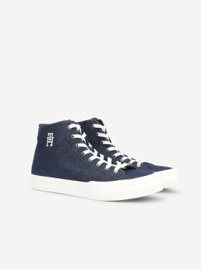 Tmavomodré pánske členkové topánky Tommy Hilfiger