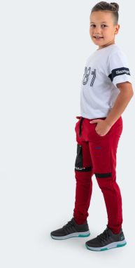 Červené chlapčenské tepláky Slazenger Desi