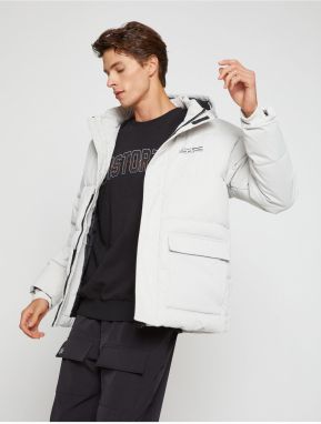 Koton Anorak Nafukovací kabát s kapucňou s potlačou