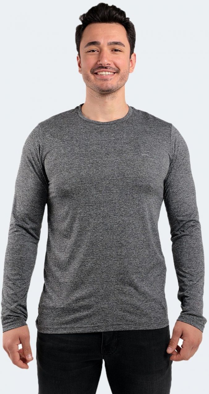 Slazenger Crew Neck Plain tmavosivé pánske tričko