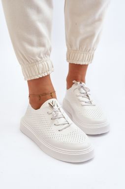 Women's openwork sneakers white Unassemia