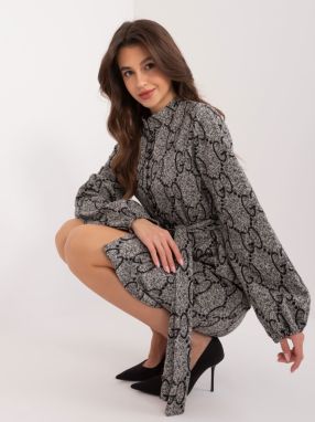Off-black knitted dress with buttons